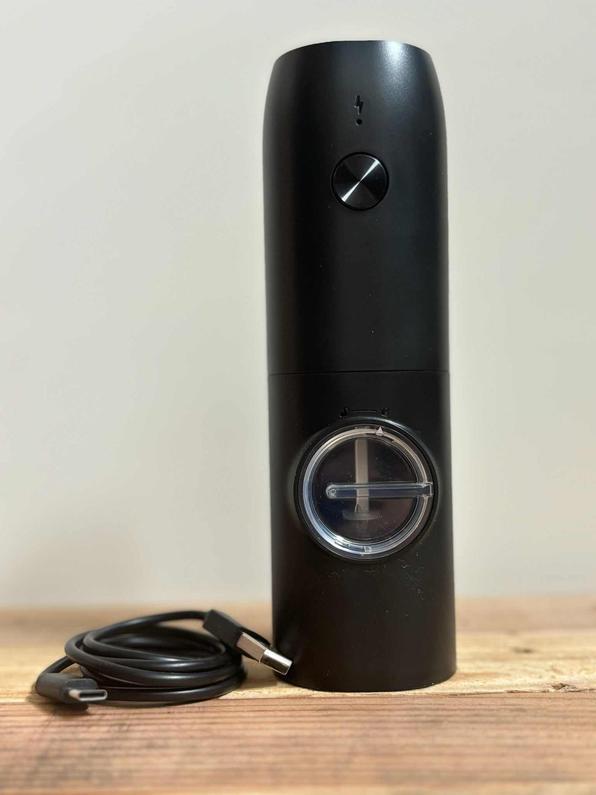 Elektrische zoutmolen met USB-oplader voor Himalaya keukenzout en grove kruiden, traploos instelbaar en duurzaam design