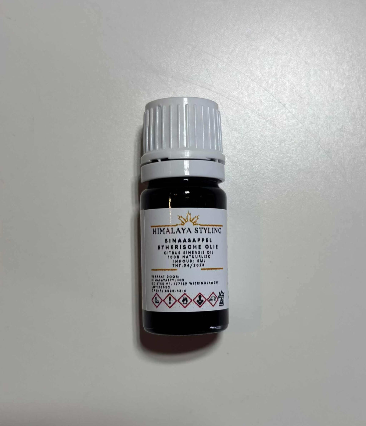 Flesje bruinglazen etherische olie 5ml voor natuurlijke wasgeur met sinaasappel