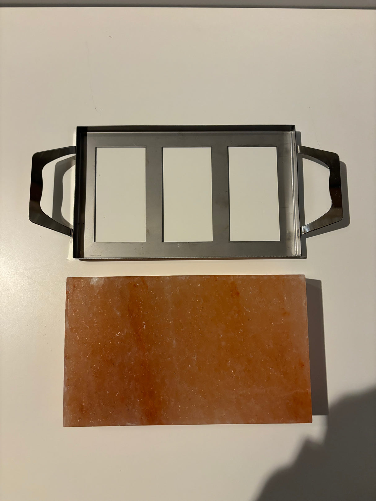 Himalaya Salt Stone Hob Rectangular incl. Stainless Steel Frame – 25x15x5cm