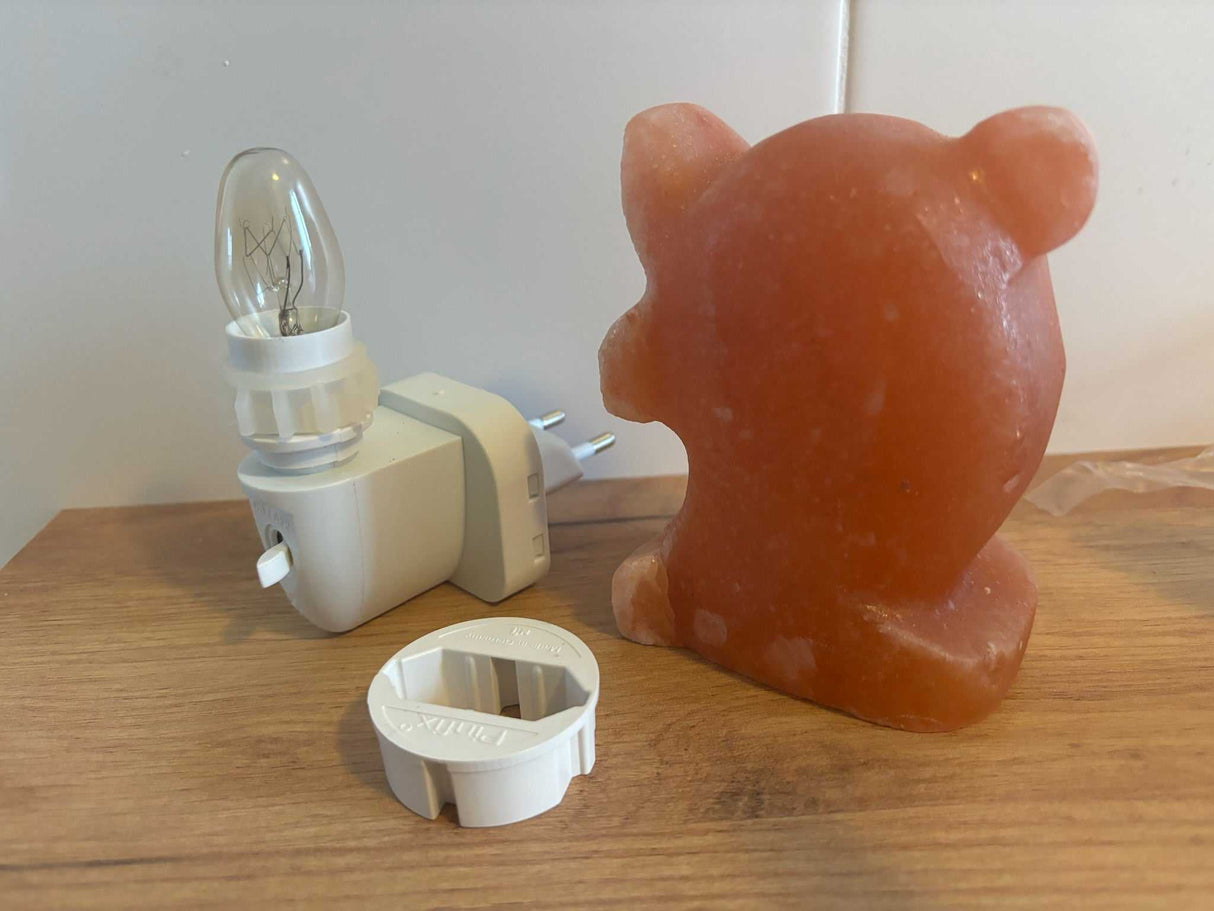 Himalaya zoutsteen nachtlampje in dolfijnvorm voor rustgevende slaapkamerverlichting