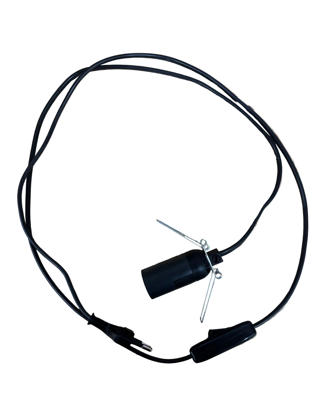 Zwarte stroomkabel met aan-/uit schakelaar en E14 fitting voor Himalaya zoutlampen