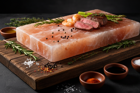 Himalaya zoutsteen kookplaten en serveerschalen voor BBQ en sushi