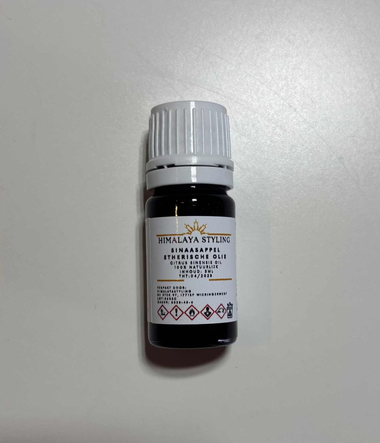 Flesje bruinglazen etherische olie 5ml voor natuurlijke wasgeur met sinaasappel