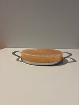 Himalaya Salt Stone Cooking/Serving Plate Round incl. Stainless Steel Frame – Ø20x4cm