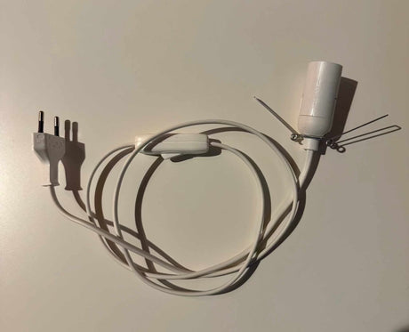 Witte stroomkabel met aan-uit schakelaar voor Himalaya zoutlampen en E14 fitting