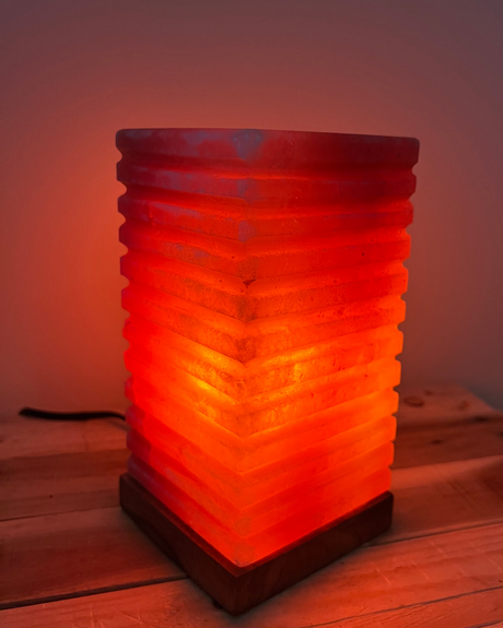 Spiraal Himalaya zoutlamp, warm oranje gloeiend, 4.0 kg