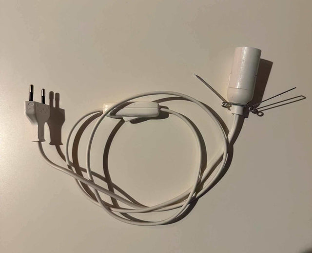 Witte stroomkabel met aan-uit schakelaar voor Himalaya zoutlampen en E14 fitting